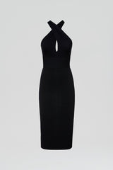 Dresses | Women Scanlan Theodore CREPE KNIT WRAP NECK DRESS Black
