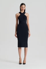 Dresses | Women Scanlan Theodore CREPE KNIT WRAP NECK DRESS Black