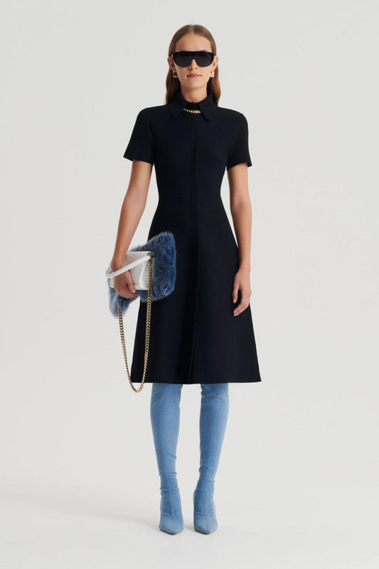 Dresses | Women Scanlan Theodore CREPE KNIT ZIP DRESS Black