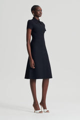 Dresses | Women Scanlan Theodore CREPE KNIT ZIP SHIRT DRESS Black