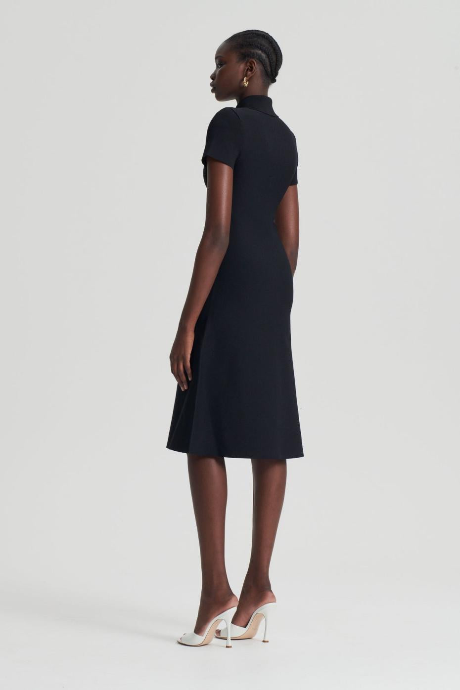 Dresses | Women Scanlan Theodore CREPE KNIT ZIP SHIRT DRESS Black