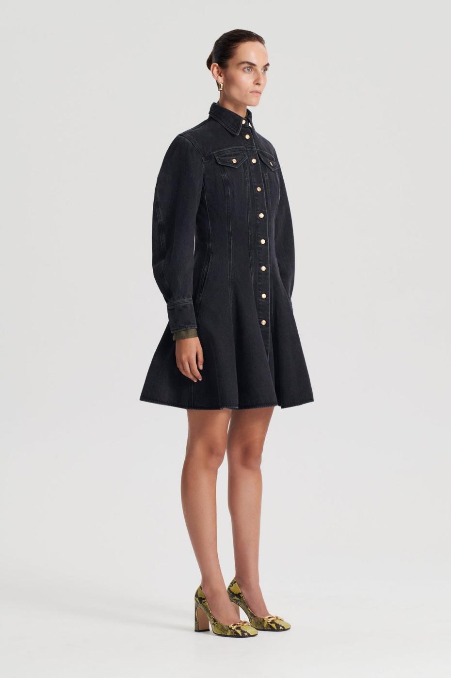 Dresses | Women Scanlan Theodore DENIM MINI DRESS Washed Black G