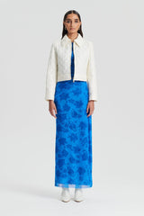 Dresses | Women Scanlan Theodore FLORAL LACE PRINT MESH DRESS Blue