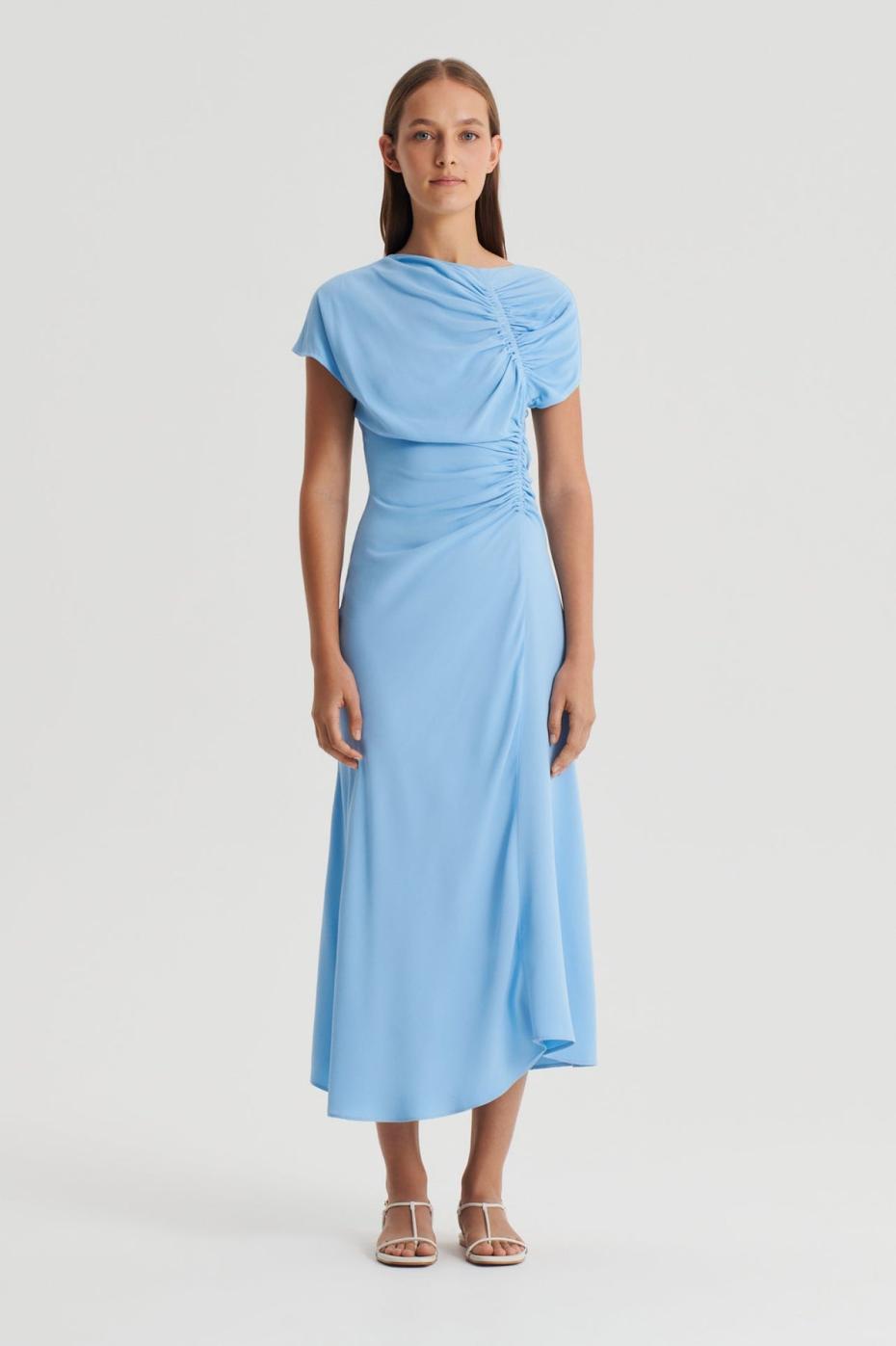 Dresses | Women Scanlan Theodore GATHERED DRAPE DRESS Sky