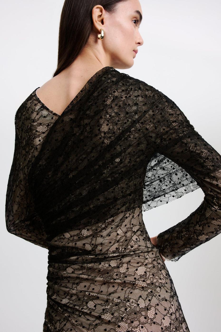 Dresses | Women Scanlan Theodore LACE DRAPE DRESS Black