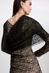 Dresses | Women Scanlan Theodore LACE DRAPE DRESS Black