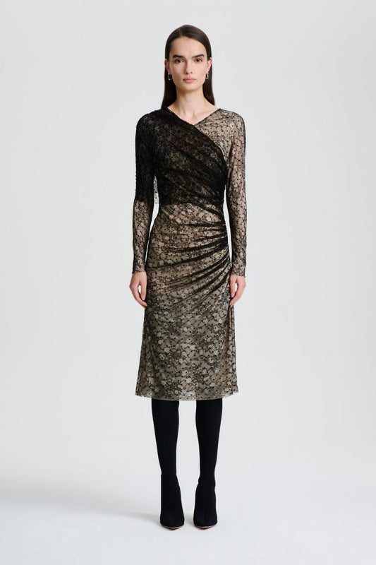 Dresses | Women Scanlan Theodore LACE DRAPE DRESS Black