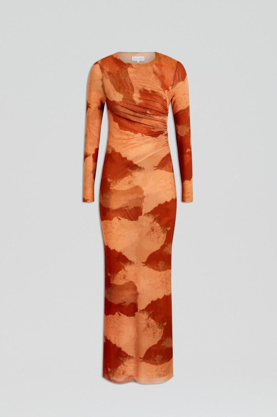 Dresses | Women Scanlan Theodore MESH CLOUD PRINT DRESS Tan