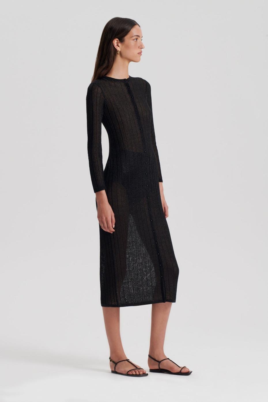 Dresses | Women Scanlan Theodore METALLIC KNIT CARDIGAN Black