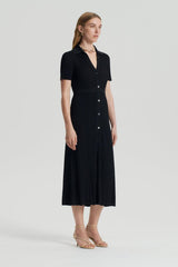 Dresses | Women Scanlan Theodore PLEATED RIB PLACKET DRESS Black