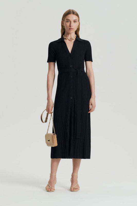 Dresses | Women Scanlan Theodore PLEATED RIB PLACKET DRESS Black