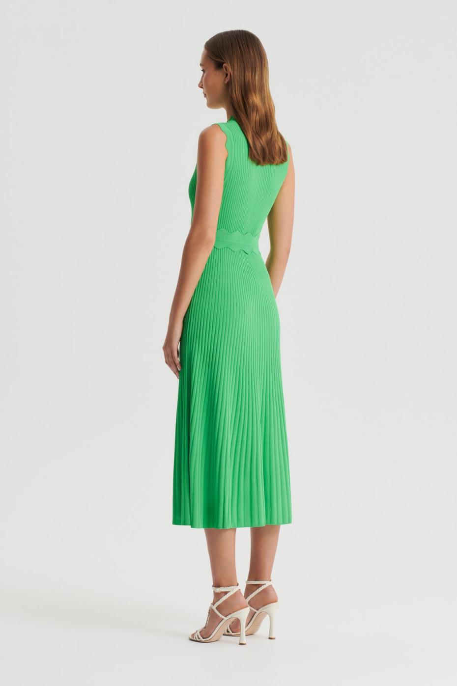 Dresses | Women Scanlan Theodore PLEATED RIB SCALLOP TRIM DRESS Green