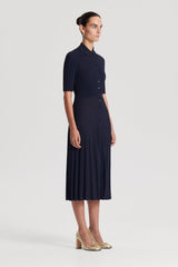 Dresses | Women Scanlan Theodore PLEATED RIB SHIRT DRESS Navy