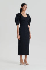 Dresses | Women Scanlan Theodore SATEEN COTTON TAILORED DRESS Black