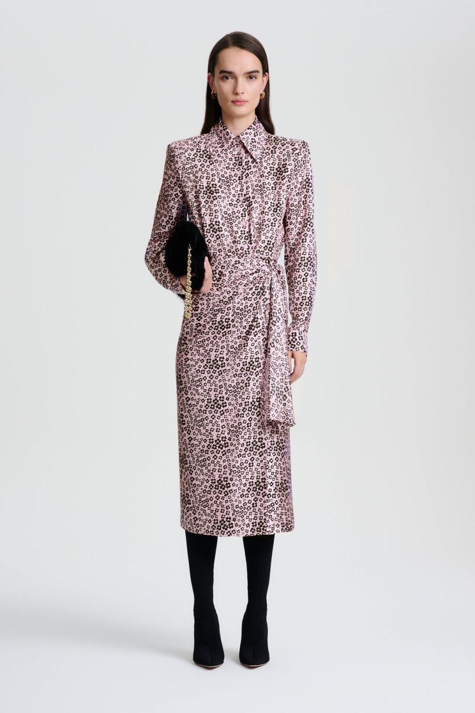 Dresses | Women Scanlan Theodore SILK FLORAL WRAP DRESS Pink/black