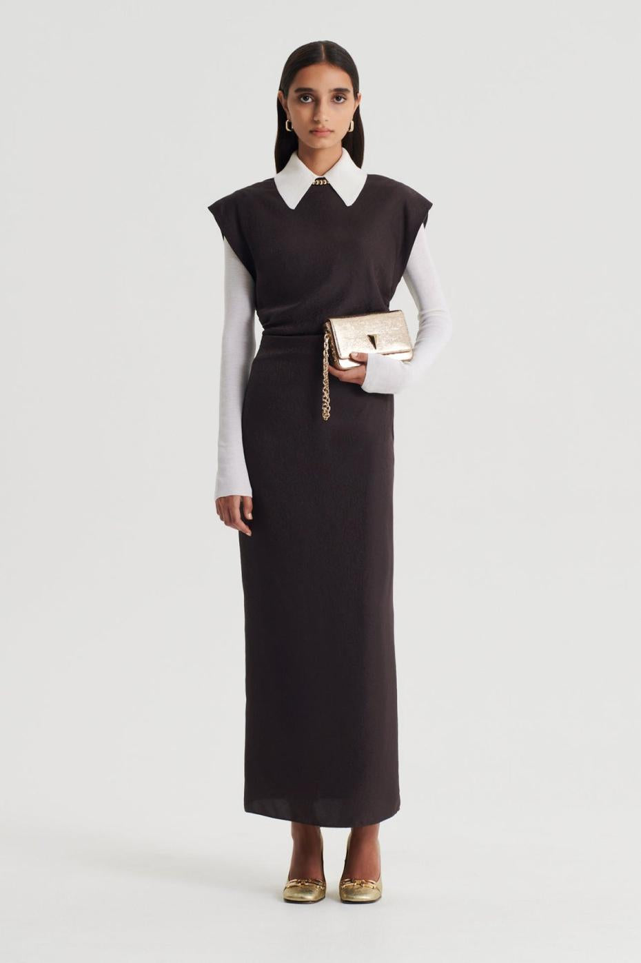 Dresses | Women Scanlan Theodore SILK JACQUARD DRESS Espresso