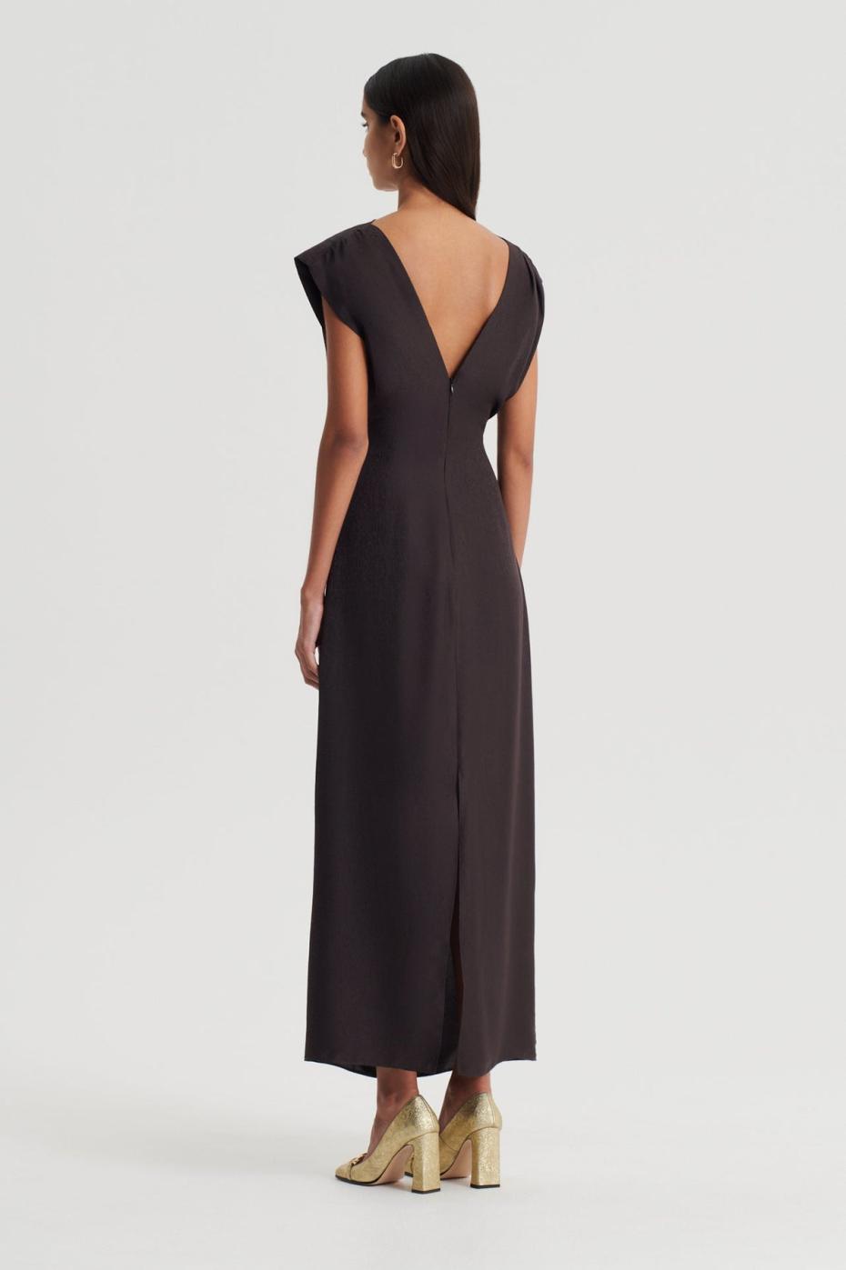Dresses | Women Scanlan Theodore SILK JACQUARD DRESS Espresso