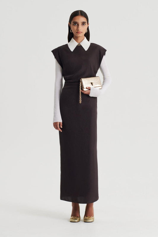 Dresses | Women Scanlan Theodore SILK JACQUARD DRESS Espresso