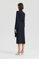 Dresses | Women Scanlan Theodore SILK JAQUARD WRAP DRESS Navy