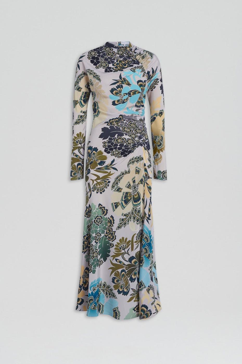 Dresses | Women Scanlan Theodore SILK PRINT GATHER DRESS Pale.grey