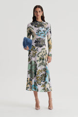 Dresses | Women Scanlan Theodore SILK PRINT GATHER DRESS Pale.grey