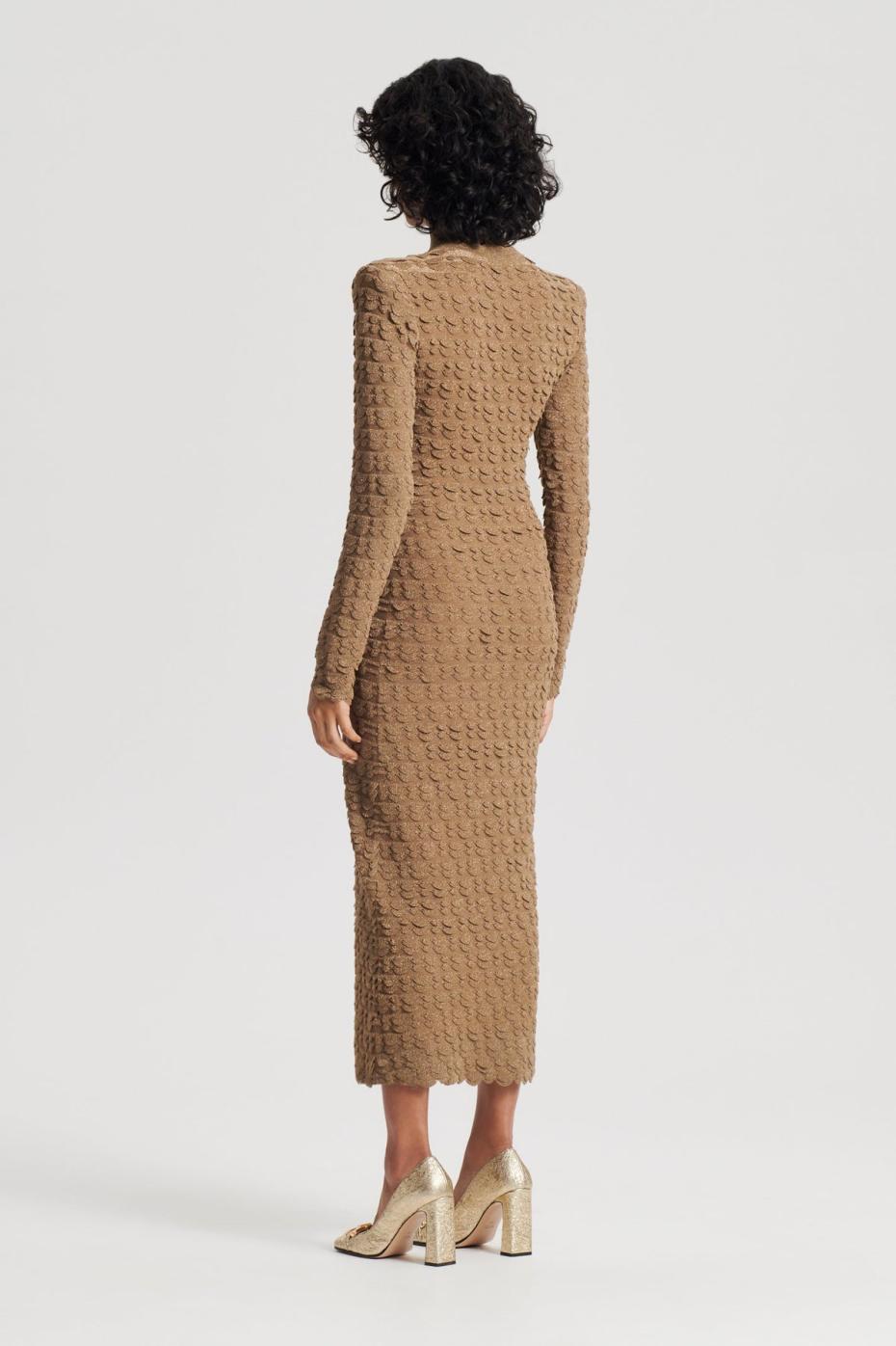 Dresses | Women Scanlan Theodore SPARKLE SCALLOP POLO DRESS Bronze