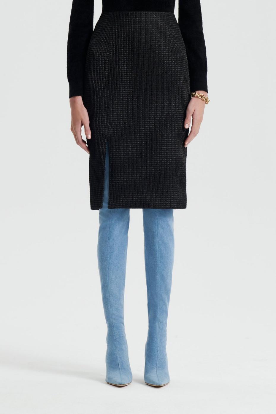 Dresses | Women Scanlan Theodore TINSEL GINGHAM SKIRT Black