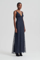 Dresses | Women Scanlan Theodore TINSEL PRINT GOWN Navy
