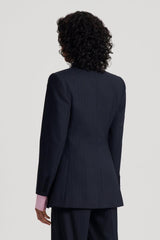 Jackets | Women Scanlan Theodore CHALK STRIPE TAILORED JACKET Navy