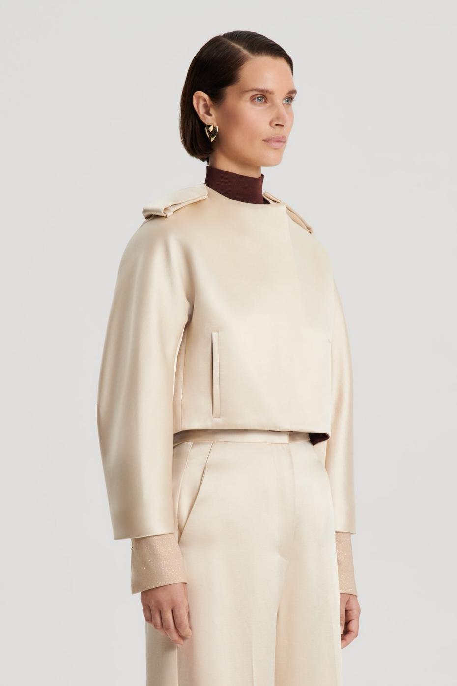 Jackets | Women Scanlan Theodore CONTRAST SATIN COCOON JACKET Gold