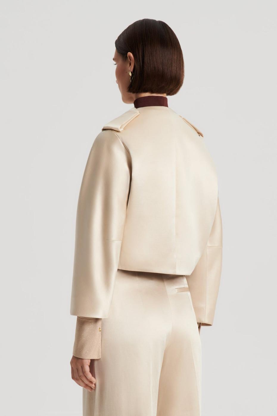 Jackets | Women Scanlan Theodore CONTRAST SATIN COCOON JACKET Gold