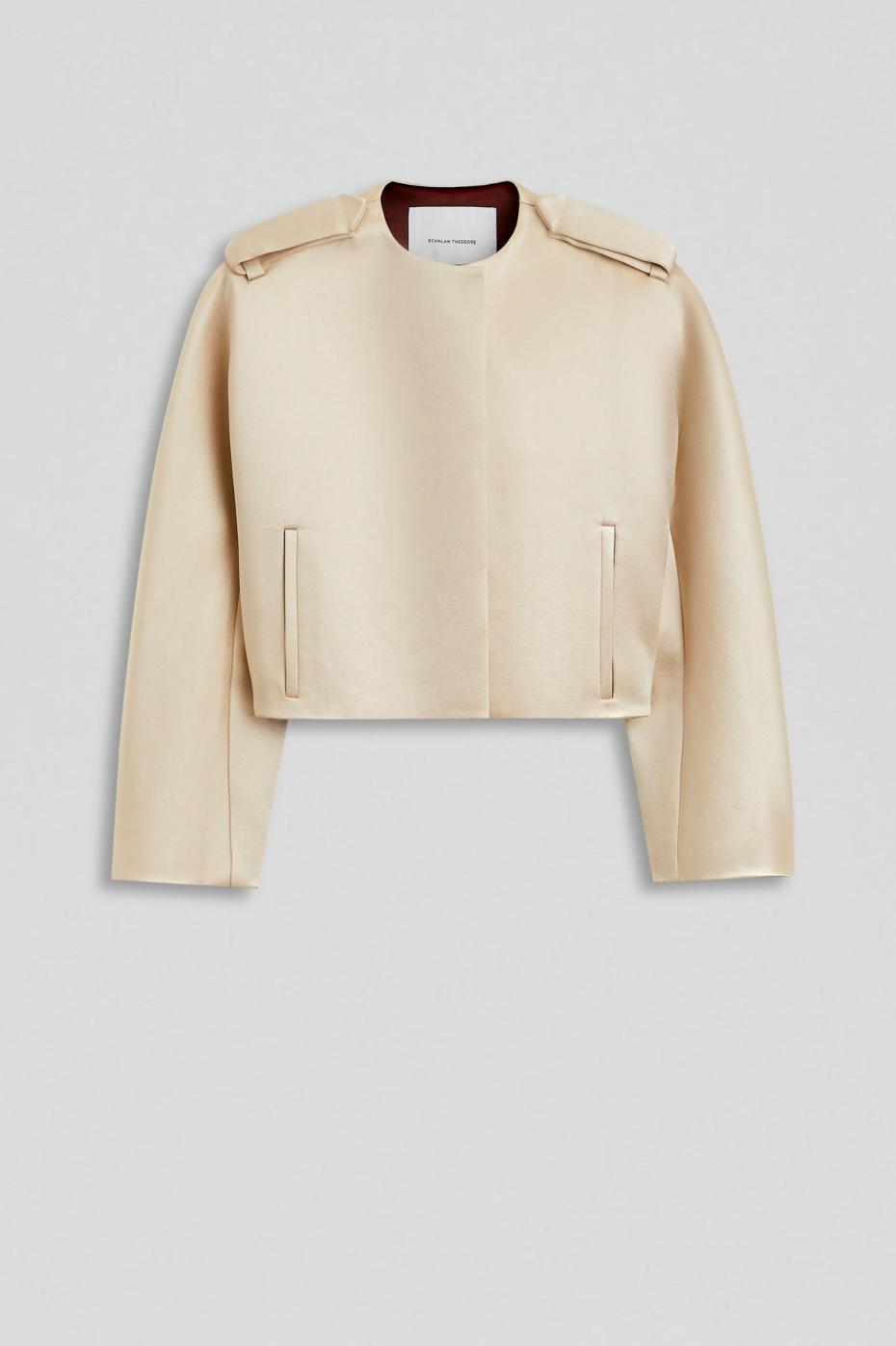 Jackets | Women Scanlan Theodore CONTRAST SATIN COCOON JACKET Gold