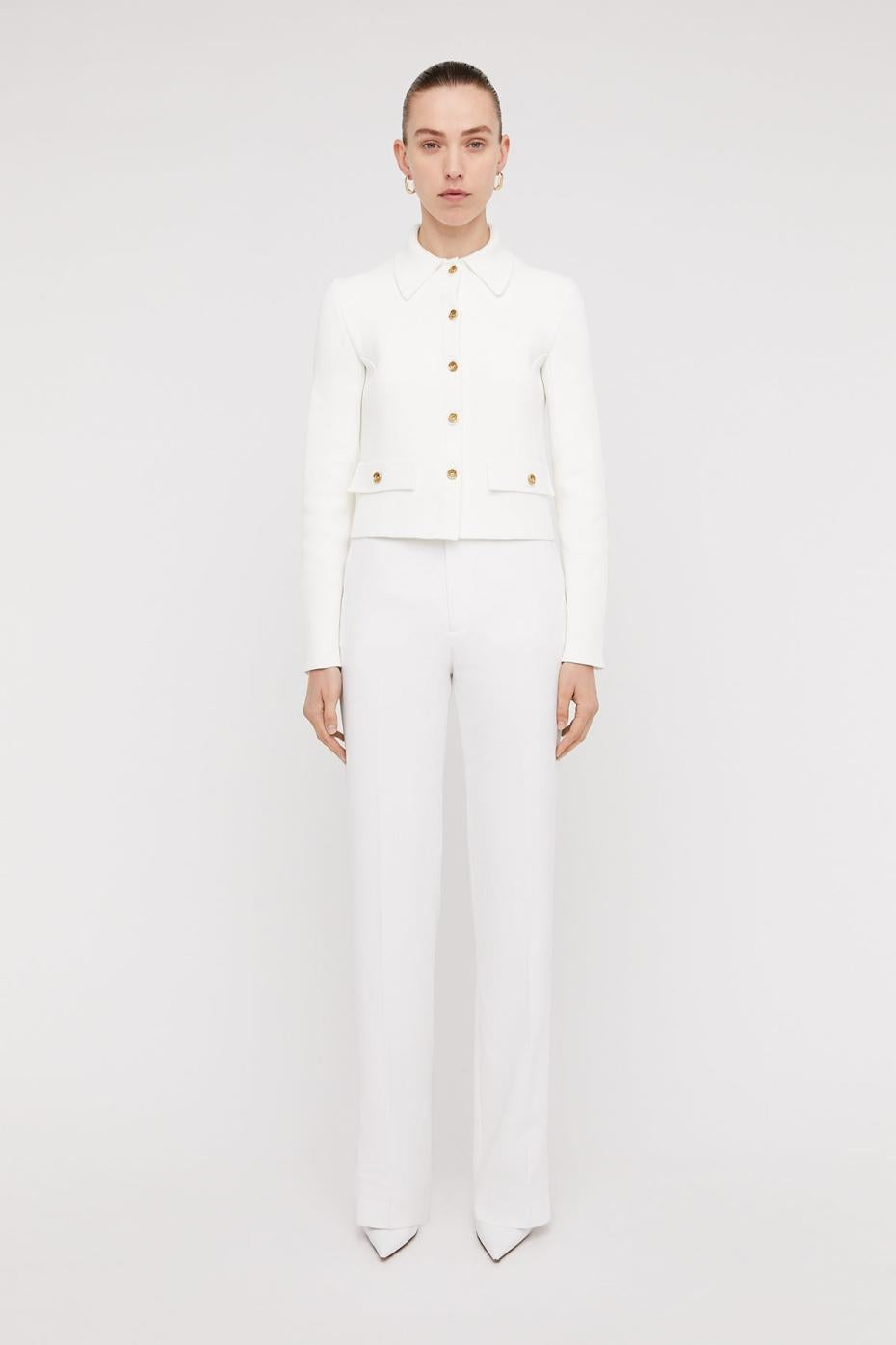 Jackets | Women Scanlan Theodore CREPE KNIT BUTTON JACKET Cream