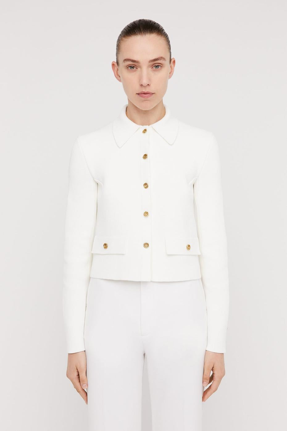 Jackets | Women Scanlan Theodore CREPE KNIT BUTTON JACKET Cream