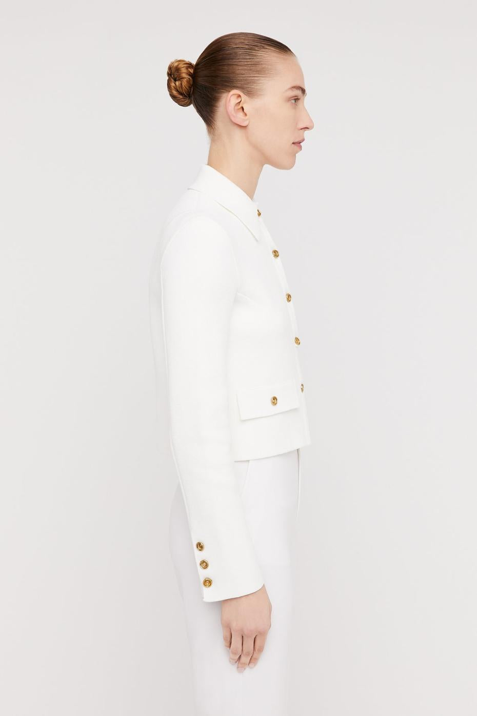 Jackets | Women Scanlan Theodore CREPE KNIT BUTTON JACKET Cream