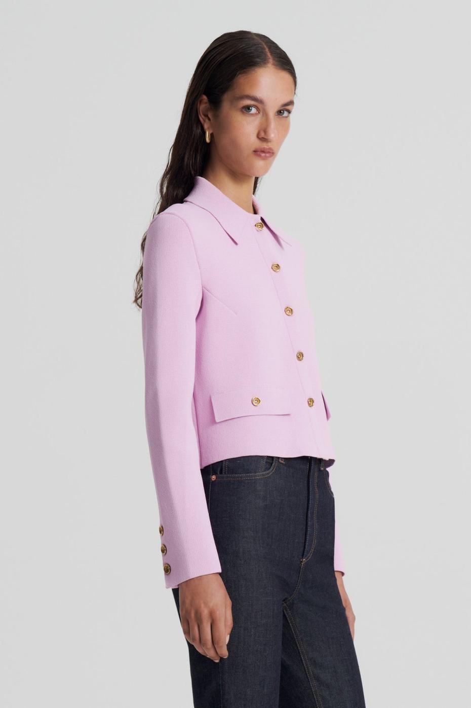 Jackets | Women Scanlan Theodore CREPE KNIT BUTTON JACKET Mauve