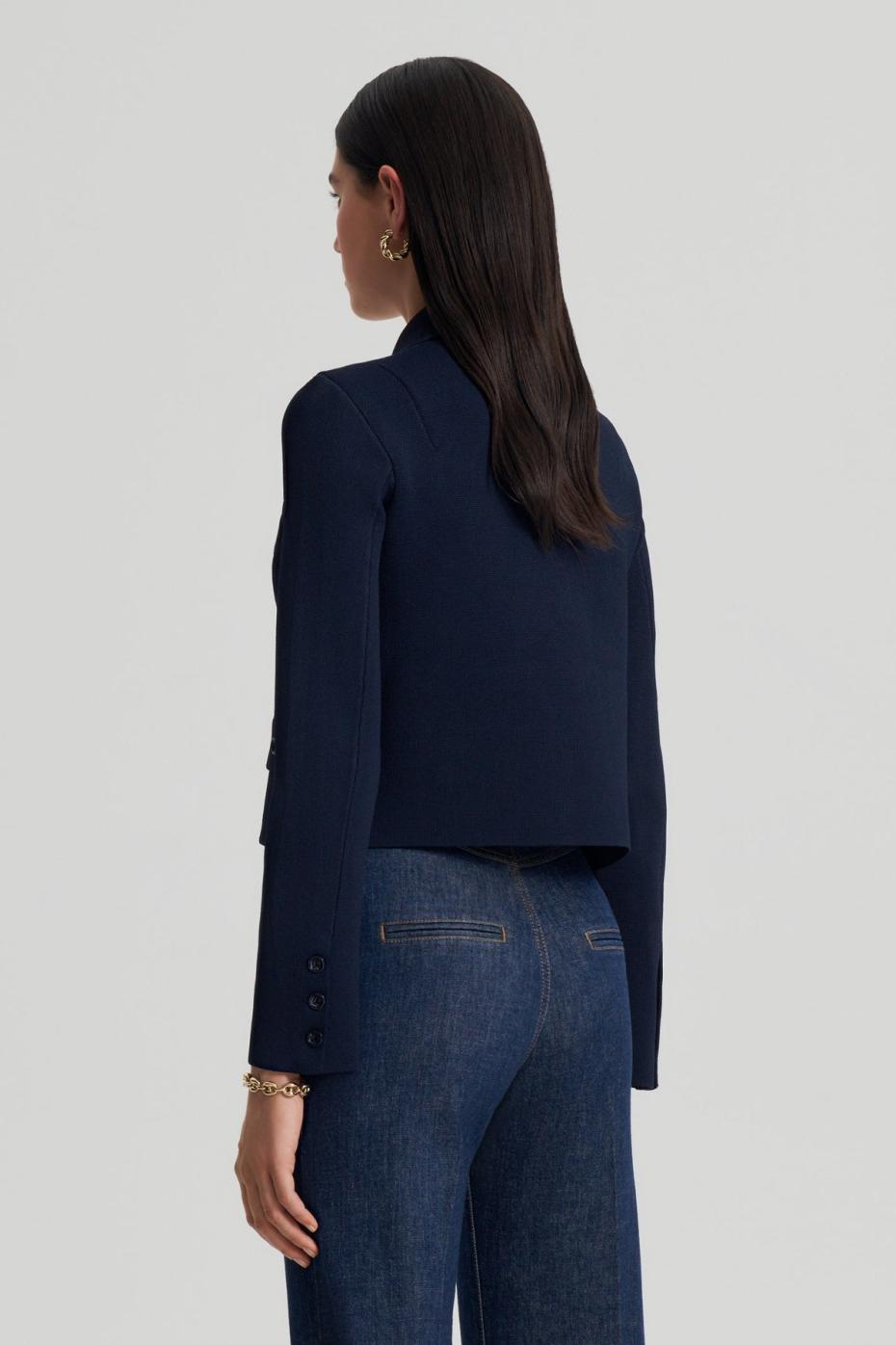 Jackets | Women Scanlan Theodore CREPE KNIT BUTTON JACKET Navy