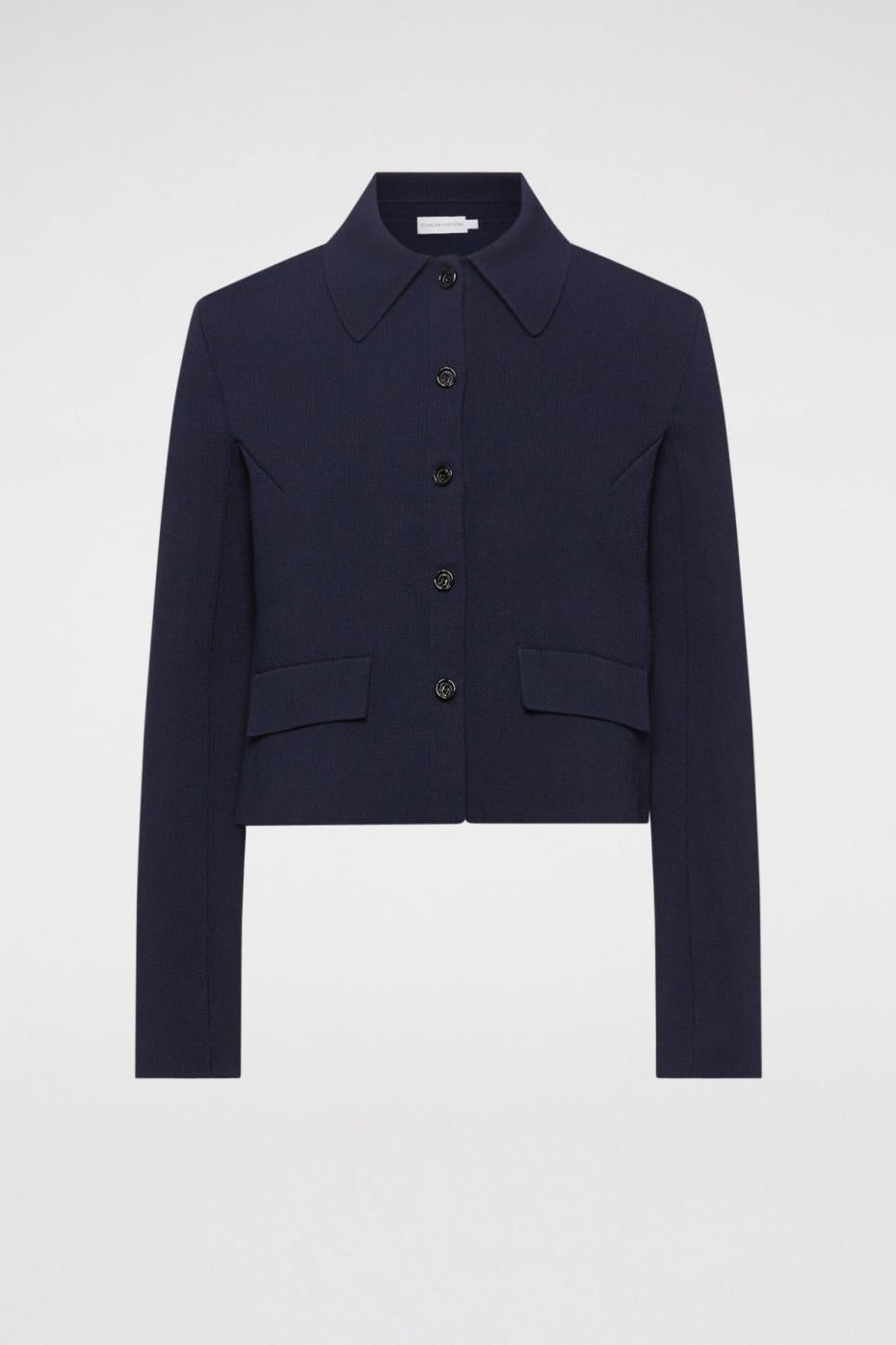 Jackets | Women Scanlan Theodore CREPE KNIT BUTTON JACKET Navy