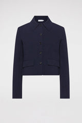Jackets | Women Scanlan Theodore CREPE KNIT BUTTON JACKET Navy