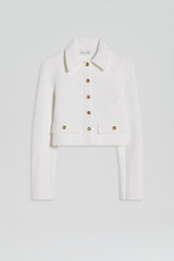 Jackets | Women Scanlan Theodore CREPE KNIT CROP BUTTON JACKET Cream Gold