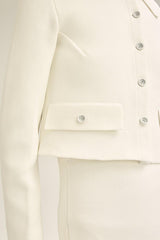 Jackets | Women Scanlan Theodore CREPE KNIT CROP BUTTON JACKET Cream
