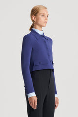 Jackets | Women Scanlan Theodore CREPE KNIT CROP BUTTON JACKET Royal