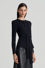 Jackets | Women Scanlan Theodore CREPE KNIT CURVED HEM JACKET Black