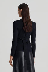 Jackets | Women Scanlan Theodore CREPE KNIT CURVED HEM JACKET Black