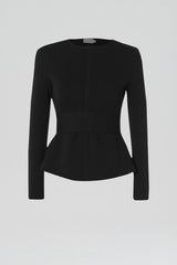 Jackets | Women Scanlan Theodore CREPE KNIT CURVED HEM JACKET Black