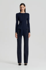 Jackets | Women Scanlan Theodore CREPE KNIT CURVED HEM JACKET Navy