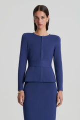 Jackets | Women Scanlan Theodore CREPE KNIT CURVED HEM JACKET Royal