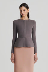 Jackets | Women Scanlan Theodore CREPE KNIT CURVED HEM JACKET Torba