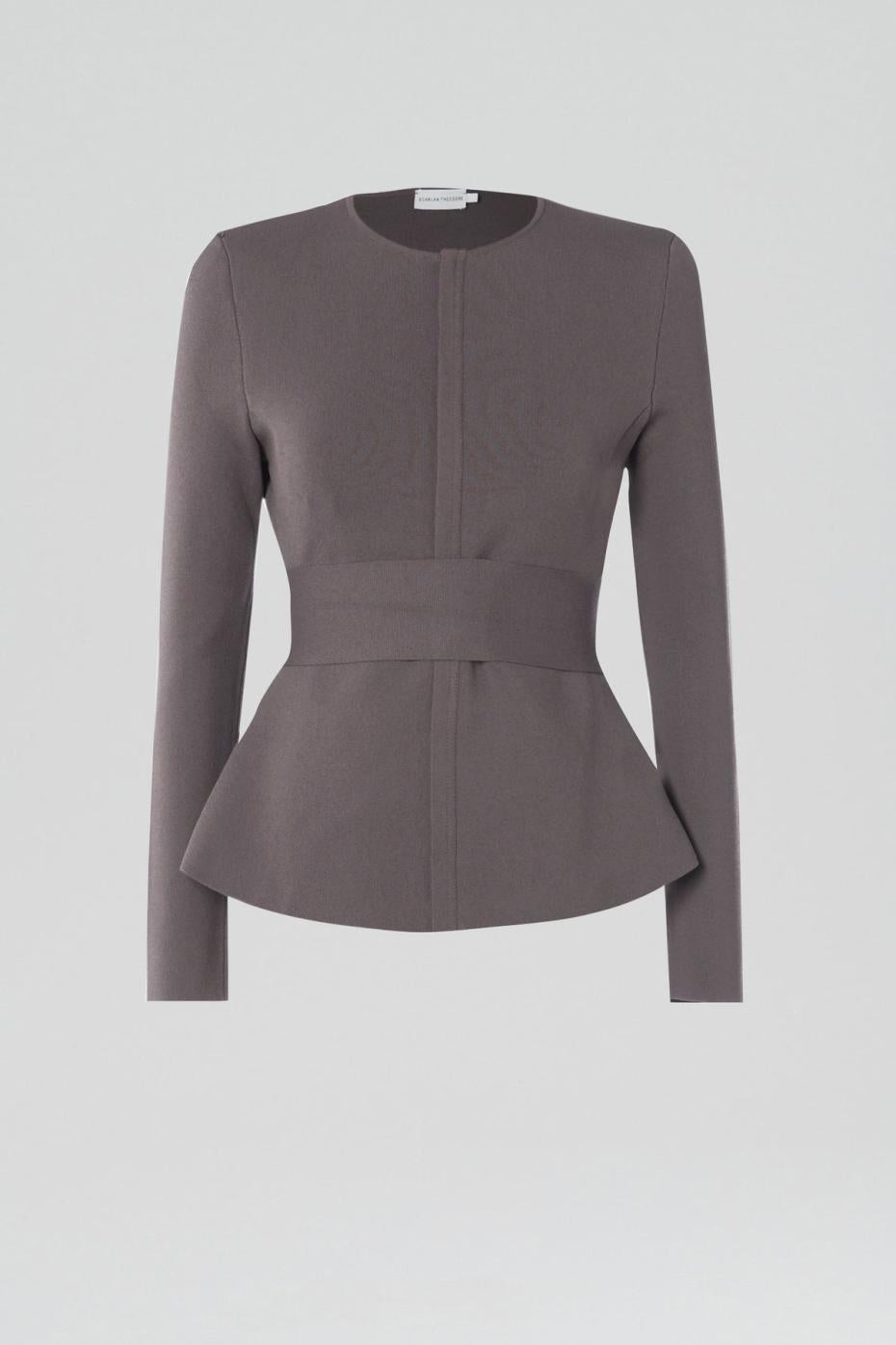 Jackets | Women Scanlan Theodore CREPE KNIT CURVED HEM JACKET Torba