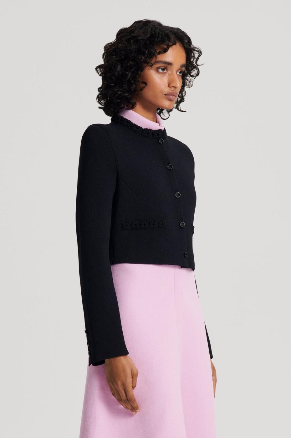 Jackets | Women Scanlan Theodore CREPE KNIT DAISY CROP JACKET Black